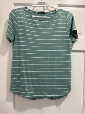 Pink Clover Seafoam Green Striped Short Sleeve Tee